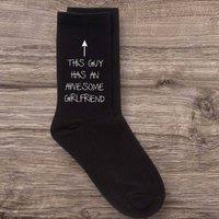 60 SECOND MAKEOVER Men's This Guy Has An Awesome Girlfriend Black Calf Socks