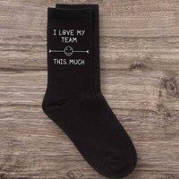 60 SECOND MAKEOVER Men's I Love My Team This Much Black Calf Socks
