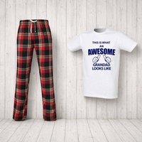 60 SECOND MAKEOVER Men's This Is What An Awesome Grandad Looks Like Pyjamas in Red | Size: Large