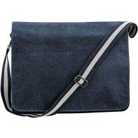 Quadra Men's Vintage Canvas Messenger Bag in Navy