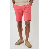 Threadbare Men's Cotton Chino Shorts with Woven Belt in Coral | Size: 32R