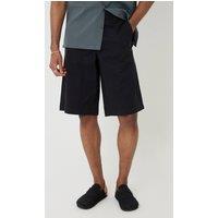 Threadbare Men's Baggy Fit Cotton Chino Shorts in Black | Size: 38R
