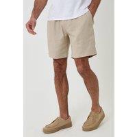 Threadbare Men's Shorter Length Linen Blend Shorts in Stone | Size: Medium