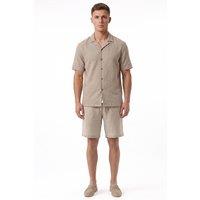 SOULSTAR CLOTHING Men's Woven Jacquard Texture Regular Fit Shorts in Beige | Size: Small