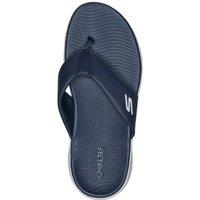 Skechers Men's GO CONSISTENT SANDAL 2.03 Point Sandal W/ Printed Pu Navy Synthetic/White trim | Size: 9