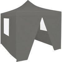 Berkfield Home Foldable Party Tent Pop-Up with 4 Sidewalls 3x3 m Anthracite in Black