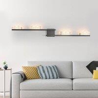 Garwarm 4 - Light LED Matte Black Flush Mounted Sconce