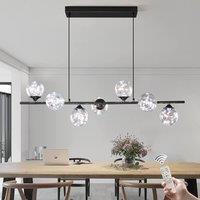 Garwarm 7 - Light Glass Dimmable LED Kitchen Island Linear Pendant in Black
