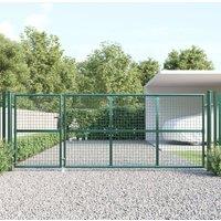 Berkfield Home Mesh Garden Gate Green 350x175 cm Galvanised Steel