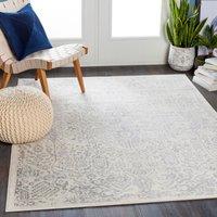 Livabliss Roma-Vintage Grey White Traditional Boho Living Dining Bedroom Rug in Mid Grey | Size: 200 cm x 275 cm