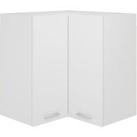 Berkfield Home Hanging Corner Cabinet White 57x57x60 cm Engineered Wood | Size: 57 x 57 x 60 cm