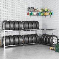 Berkfield Home 2-Layer Tire Rack 3 pcs Silver 110x40x110 cm Steel | Size: 110 x 40 x 110 cm