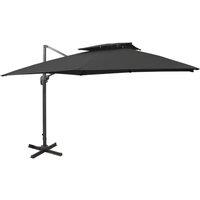Berkfield Home Cantilever Umbrella with Double Top 300x300 cm Black