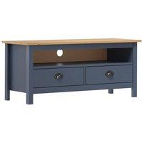 Berkfield Home TV Cabinet Hill Grey 110x40x47 cm Solid Pine Wood | Size: 110 x 40 x 47 cm
