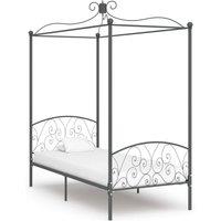 Berkfield Home Canopy Bed Frame Grey Metal 90x200 cm