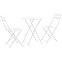 Berkfield Home 3 Piece Bistro Set Steel White