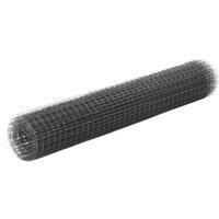 Berkfield Home Chicken Wire Fence Steel with PVC Coating 25x1 m Grey