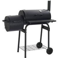 Berkfield Home Classic Charcoal BBQ Offset Smoker in Black