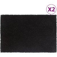 Berkfield Home Door Mats 2 pcs Black 40x60 cm Tufted Coir in Brown