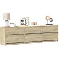 Berkfield Home TV Cabinet with LED Sonoma Oak 180x34x50 cm Engineered Wood in Brown | Size: 180 x 34 x 50 cm