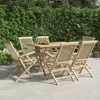 Berkfield Home Folding Garden Chairs 6 pcs Grey 56x61x89 cm Solid Wood Teak | Size: 56 x 61 x 89 cm