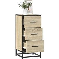 Berkfield Home Sideboard Sonoma Oak 35.5x35x76 cm Engineered Wood & Metal in Brown