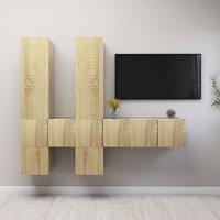 Berkfield Home 7 Piece TV Cabinet Set Sonoma Oak Engineered Wood in Brown
