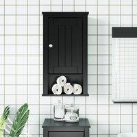 Berkfield Home Bathroom Wall Cabinet BERG Black 40x27x71.5 cm Solid Wood Pine