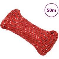 Berkfield Home Boat Rope Orange 2 mm 25 m Polypropylene in Red