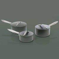 Prochef 3 Piece Green Saucepan Set