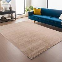 Desire Rugs Snuggly Washable Low Pile Living Room Area Rug Anti-Slip Felt Backing in Beige | Size: 200 cm x 280 cm