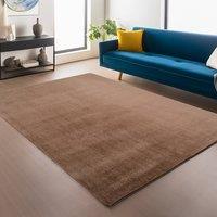 Desire Rugs Snuggly Washable Low Pile Living Room Area Rug Anti-Slip Felt Backing in Taupe | Size: 200 cm x 280 cm