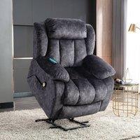 Matteo Grey Fabric Power Lift Recliner Chair with Massage & Heat