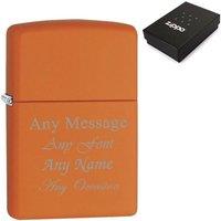 Uniqueful Personalised Matte Orange Zippo Lighter Birthday Gift for Friend