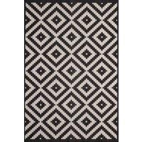 THE RUGS Outdoor Indoor Geometric Diamond Rug Black Ivory Weather Resistant | Size: 240 cm x 340 cm