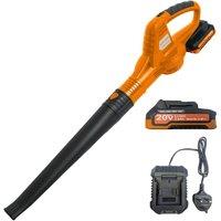 Lazy Tools Cordless Leaf Blower - 20V With Battery & Charger - 1.6kg in Orange
