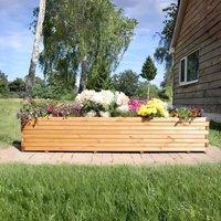 Woven Wood 1.8m Pine Raised Trough Planter in Natural