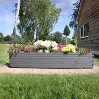 Woven Wood 1.4m Grey Pine Raised Trough Planter
