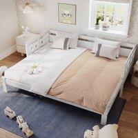 Merax White Wooden Single Bed Wooden Daybed With Pull Out Trundle