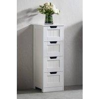 HD Designs Priano 4 Drawer Freestanding Unit Bathroom Storage in White
