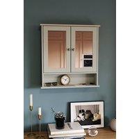 HD Designs Priano 2 Door Mirrored Wall Cabinet With Shelf Storage Bathroom in Grey