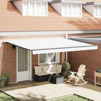 Berkfield Home Manual Retractable Awning White 450x350 cm
