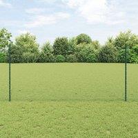 Berkfield Home Metal Garden Fence Set Set of 2 Green Metal 25 x 1.2 metres