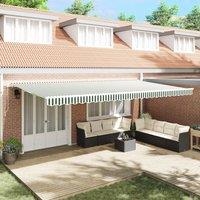 Berkfield Home Manual Retractable Awning Green & White 600x300 cm