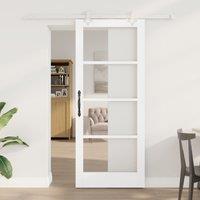 Berkfield Home Sliding Door with Hardware Set White 83x202 cm Solid Wood Pine