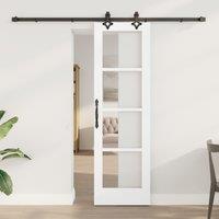 Berkfield Home Sliding Door with Hardware Set White 61x198.5 cm Solid Wood Pine