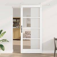 Berkfield Home Sliding Door with Hardware Set White 93x211 cm Solid Wood Pine