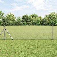 Berkfield Home Fence Post Set Set of 2 Galvanised steel 25 x 0.5 m Durable in Silver