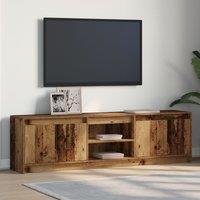 Berkfield Home TV Cabinet with LED Strip Lights with Storage with Door Brown 180 x 34 x 50 cm