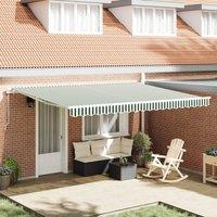 Berkfield Home Awning Replacement Fabric for 4.5x3 m Frame Green & White